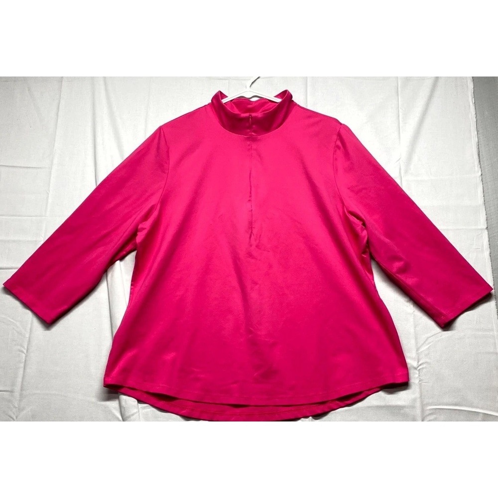 Tommy Bahama IslandZone Golf Top Womens XL Hot Pink Stretch Half Zip Pullover